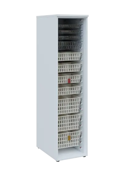 EUROMEDICA O - 46 skříň léková boxová, otevřená, 1950x460x735, korpus bílý